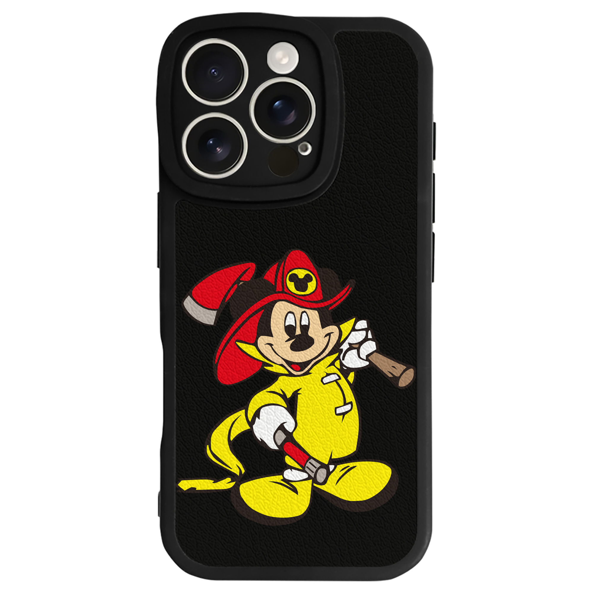 （画像用） ミッキーマウス Mickey Mouse 【iPhone 16シリーズ対応】シリコンスマホケース（レザー調） 材質：シリコン